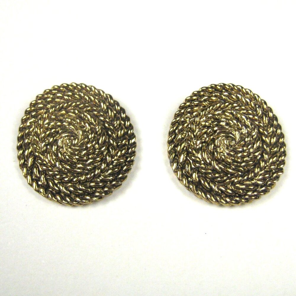 Bluette Vintage Shoe Clip Set 2 Goldtone Spiral  Pin Coiled